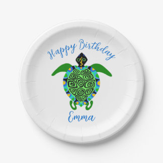Niedliche Grafik Sea TURTLE - Happy Birthday - Par Pappteller