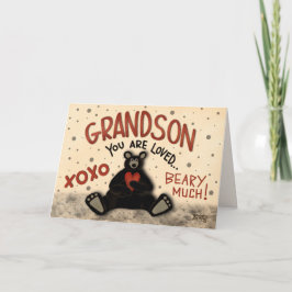 Niedliche Grandson Valentine Bear Fun Inspirivity Karte