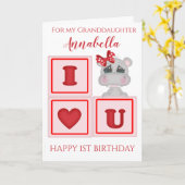 Niedliche Grandtochter Erste Geburtstagsfeier Foto Karte (Gelbe Blume)