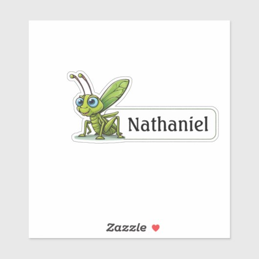 Niedliche Grasshopper-ID Aufkleber (Blatt)