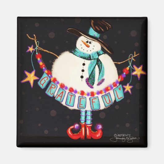 Niedliche Grateam Snowman Weihnachts-Inspirivity Magnet (Vorne)