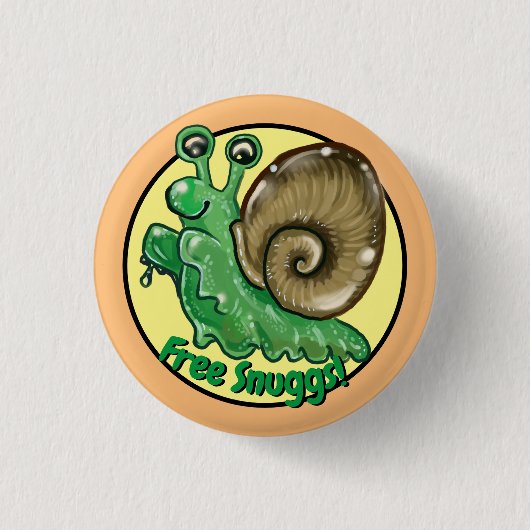 Niedliche Gratis Snuggs Snail Hug Emote Button (Vorderseite)