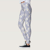 niedliche, grau-lila Muster Leggings (Links)