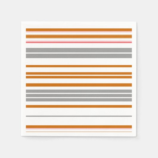 Niedliche graubraune Streifen Serviette (Vorderseite)