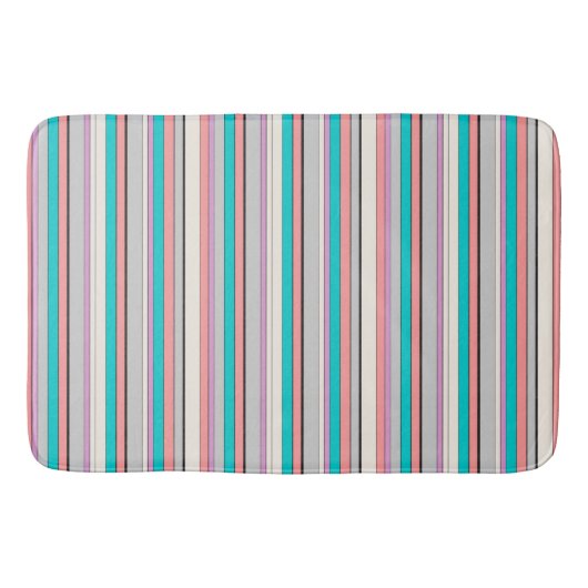 Niedliche graue Aqua-Streifen Badematte (Vorderseite)
