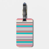 Niedliche graue Aqua-Streifen Gepäckanhänger (Rückseite vertikal)
