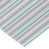 Niedliche graue Aqua-Streifen Tischdecke (Schrägansicht)
