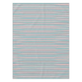 Niedliche graue Aqua-Streifen Tischdecke (Vorderseite)
