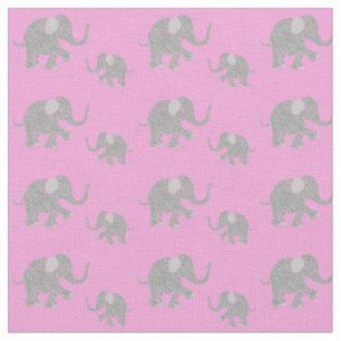 Niedliche graue Baby-Elefanten auf Rosa Stoff