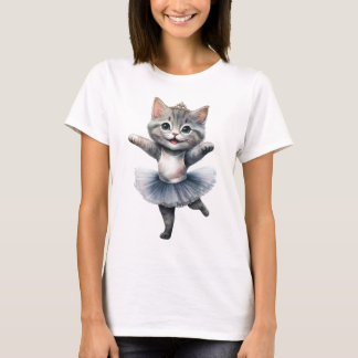 Niedliche graue Ballerina tanzt Ballett T-Shirt
