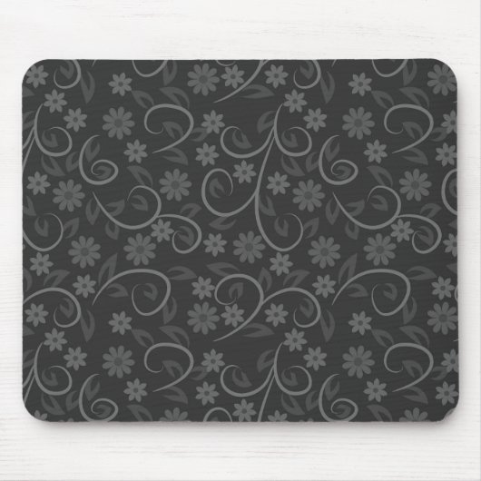 Niedliche graue Blume werfen Kissen Mousepad (Vorne)