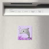 Niedliche graue Dolphin im Lila Wasser Magnet (In Situ (Geschirrspüler))