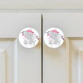 Niedliche graue Elefantenrosa japanische Kirschblü Keramikknauf