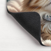 Niedliche graue Fluffy Tabby Katze mit Diamond Col Mousepad (Ecke)
