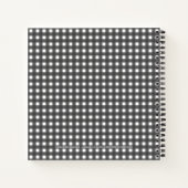 Niedliche graue Holzkohle & Kariertes Alltagsbuch Notizblock (Rückseite)