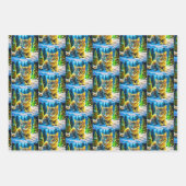 Niedliche graue Kätzchen im Schnee Weihnachten Geschenkpapier Set (Vorderseite)