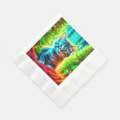 Niedliche graue Kätzchen mit Weihnachtsbäumen Serviette (Ecke)