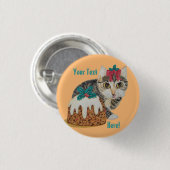 niedliche, graue Kätzchen, Weihnachtsgeschenk Button (Vorne & Hinten)
