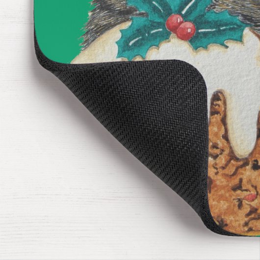 niedliche, graue Kätzchen, Weihnachtsgeschenk Mousepad (Ecke)