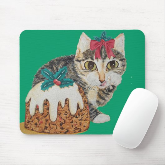 niedliche, graue Kätzchen, Weihnachtsgeschenk Mousepad (Mit Mouse)