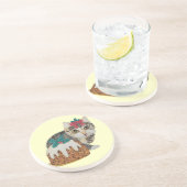 niedliche, graue Kätzchen, Weihnachtsgeschenk Untersetzer (Seite)