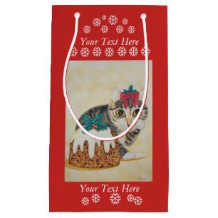niedliche, graue Kätzchen, Weihnachtsgeschmack Kleine Geschenktüte