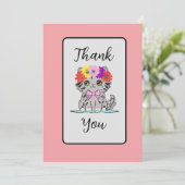 Niedliche graue Katze Flat Danke Karte (Stehend Vorderseite)