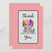 Niedliche graue Katze Flat Danke Karte (Vorne/Hinten)