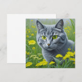 Niedliche graue Katze mit gelben Augen Ai Art (Vorne/Hinten)