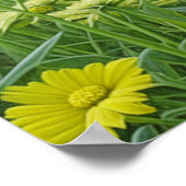 Niedliche graue Katze mit gelben Augen Ai Art Poster (Ecke)