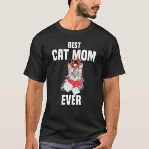 Niedliche graue Katze mit Rentierkostüm Best Cat M T-Shirt