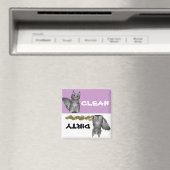 Niedliche graue Katze Saubere Geschirrspülmaschine Magnet (In Situ (Geschirrspüler))