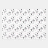 Niedliche graue Katzen Wrapping Paper Set 3 Geschenkpapier Set (Vorderseite)