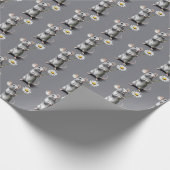 Niedliche graue Maus mit weißer Daisy Geschenkpapier (Ecke)
