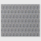 Niedliche graue Maus mit weißer Daisy Geschenkpapier (Flach)