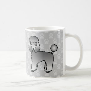 Niedliche graue Spielzeugwürfel Hunde auf grauem B Kaffeetasse