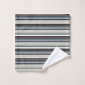 Niedliche graue Streifen Badhandtuch Set (Waschlappen)