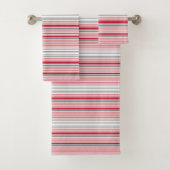 Niedliche graue Streifen Badhandtuch Set (Insitu)
