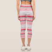 Niedliche graue Streifen Capri Leggings (Rückseite)
