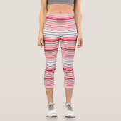 Niedliche graue Streifen Capri Leggings (Vorderseite)