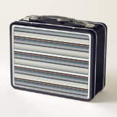 Niedliche graue Streifen Metall Brotdose (Rückseite)