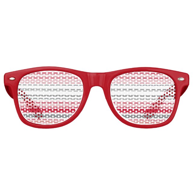 Niedliche graue Streifen Partybrille (Vorderseite)