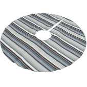 Niedliche graue Streifen Polyester Weihnachtsbaumdecke (Schrägansicht)