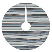 Niedliche graue Streifen Polyester Weihnachtsbaumdecke (Vorderseite)