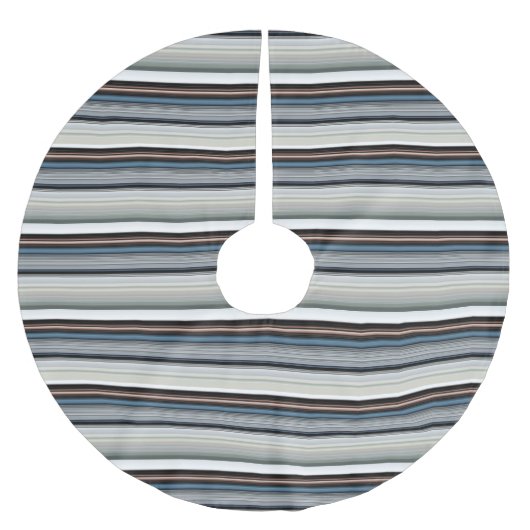 Niedliche graue Streifen Polyester Weihnachtsbaumdecke (Vorderseite)