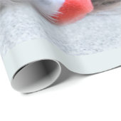 Niedliche graue Tabby Cat mit Weihnachtsmütze Weih Geschenkpapier (Rolleneckpunkt)