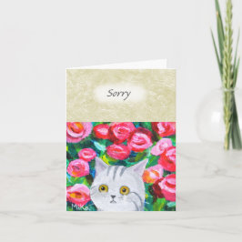 Niedliche graue Tabby Katze mit Tränen Hübsch Bläs Karte