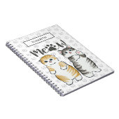 Niedliche, graue und orangefarbene Katzen mit Katz Notizblock (Rechte Seite)