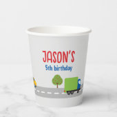 Niedliche graue urbane Traffic Kinderpartei Pappbecher (Rückseite)