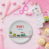 Niedliche graue urbane Traffic Kinderpartei Pappteller (Party)